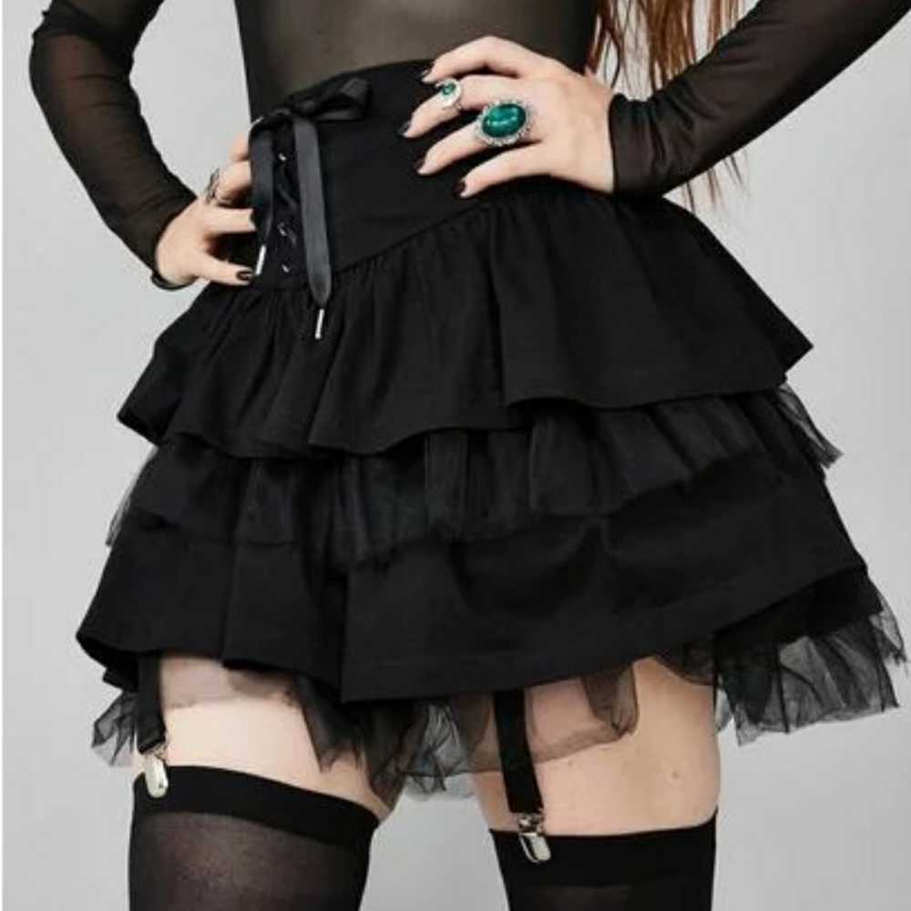 NWT Dolls Kill Widow Cavalier Skirt L